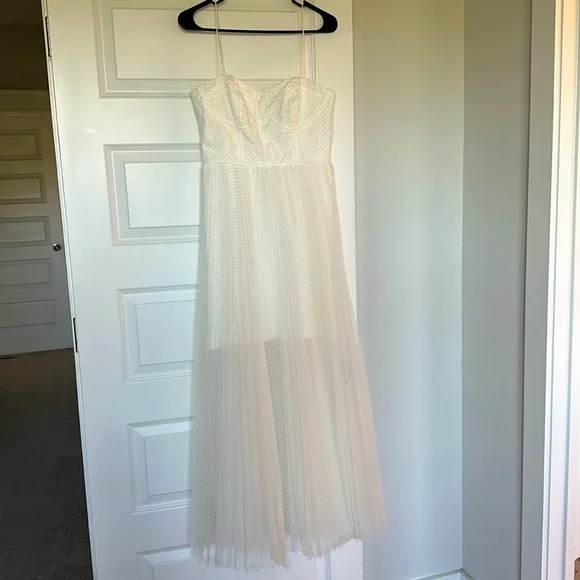 ML Monique Lhuillier Pleated Tulle Midi-Dress - Picture 5 of 7